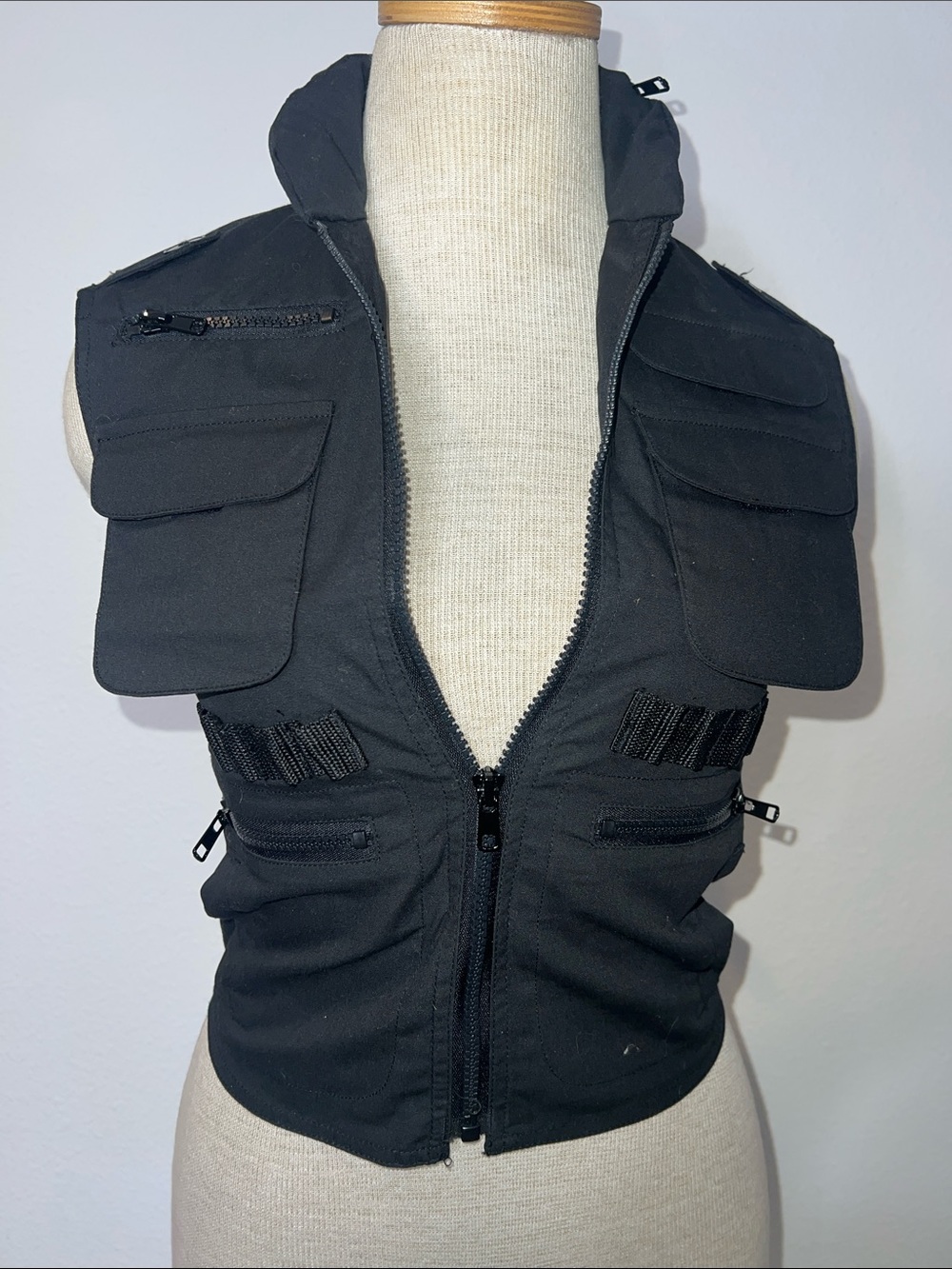 Black Tactical Cargo Ranger Vest with Multiple Pockets